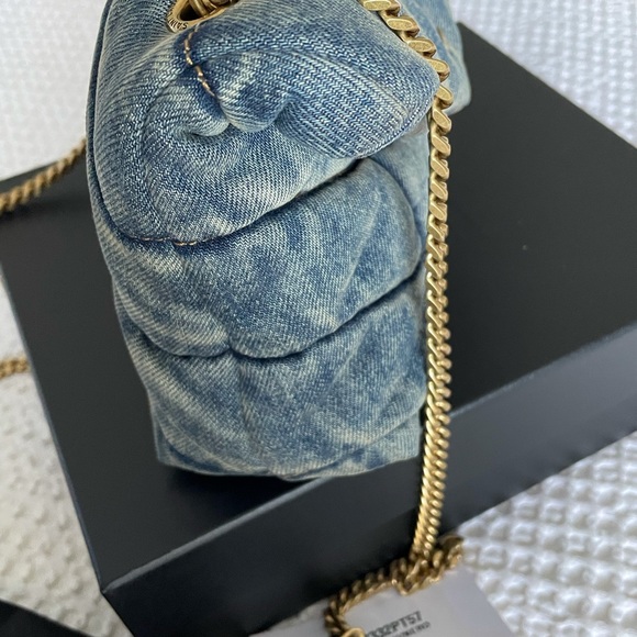 SOLD YSL Toy LOULOU Denim Puffer Matelasé Crossbody Bag - Picture 4 of 13
